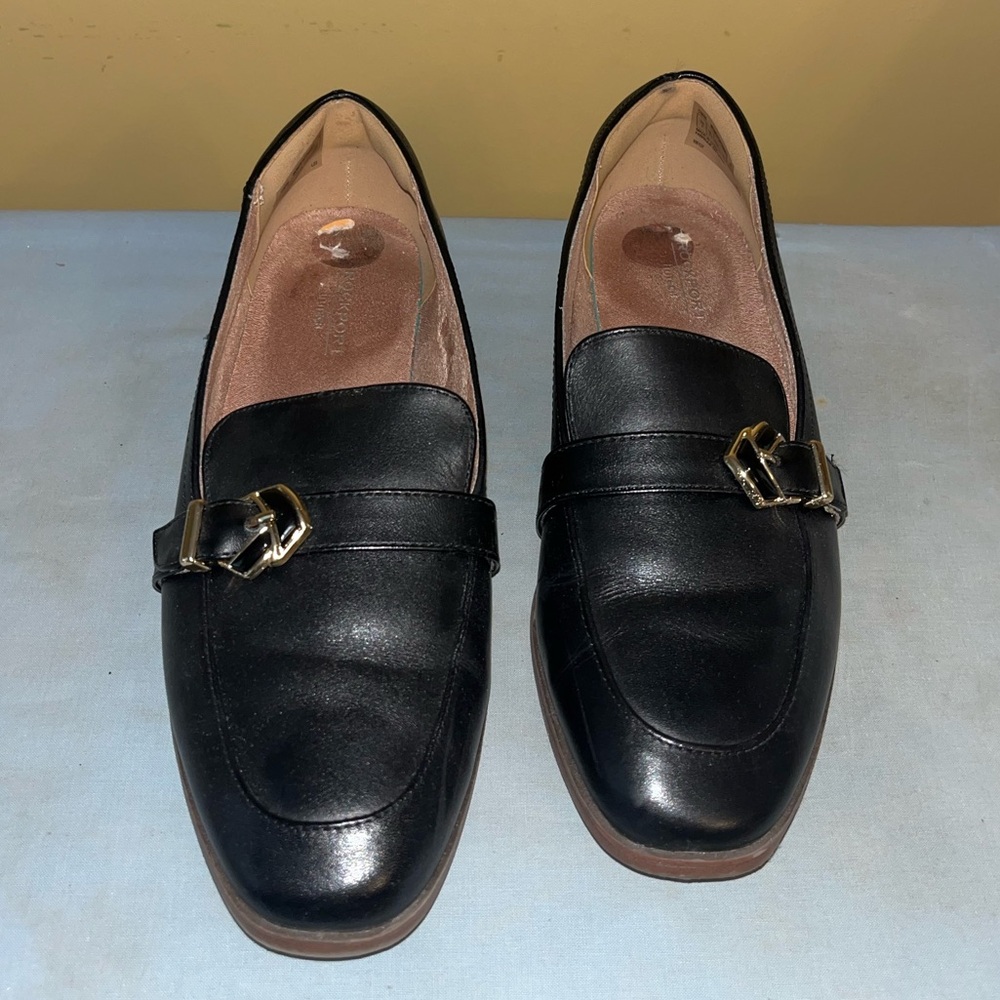 Women’s Rock-port S7 Black Leather Loafers